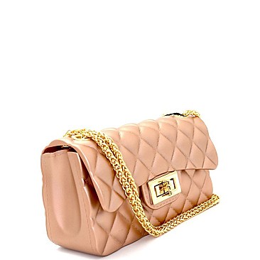 JB3022A -LP Quilted Jelly Small 2 Way Shoulder Bag