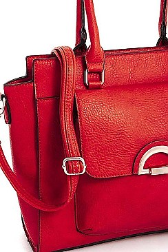 3 in 1 Modern Trendy Chic Satchel with Long Strap