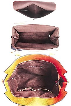 3 in 1 Modern Trendy Chic Satchel with Long Strap