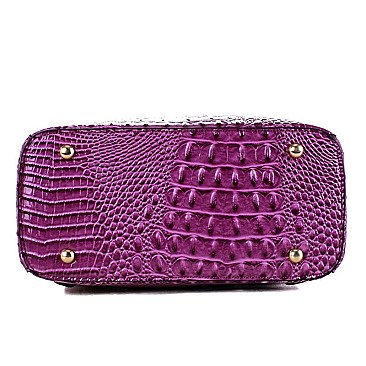 Crocodile Print Tassel Accent Backpack