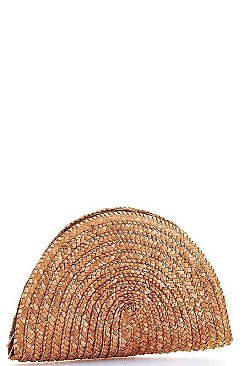 WOVEN NATURAL STRAW TACO CLUTCH