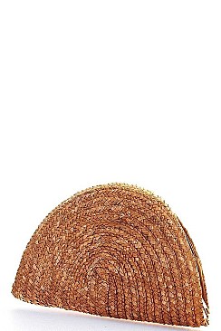 WOVEN NATURAL STRAW TACO CLUTCH
