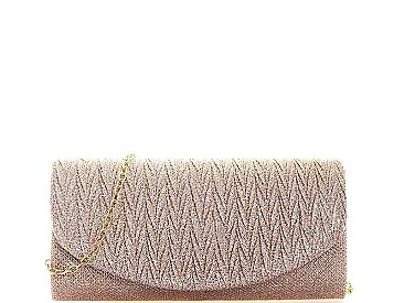 FASHION SILKY PARTY CHEVRON CHAINED CLUTCH