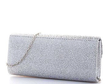 FASHION SILKY PARTY CHEVRON CHAINED CLUTCH