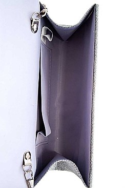 FASHION SILKY PARTY CHEVRON CHAINED CLUTCH