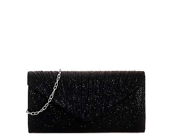 DESIGNER FASHION SILKY PARTY CLUTCH WITH CHAIN
