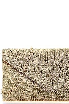 DESIGNER FASHION SILKY PARTY CLUTCH WITH CHAIN