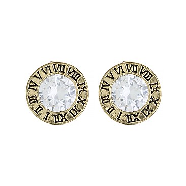 TRENDY SOLITAIRE CUBIC STUD EARRING SLJCE1205