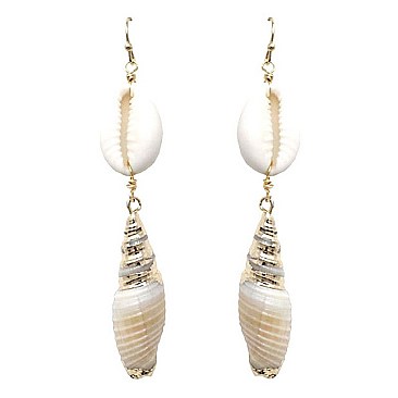 Charming Plastic Shell Metal Drop Earring MH-JCE1535