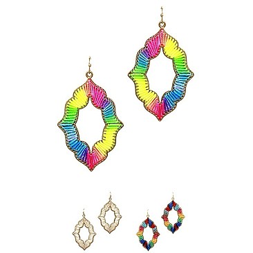 OPEN-CUT NEON THREAD EARRING