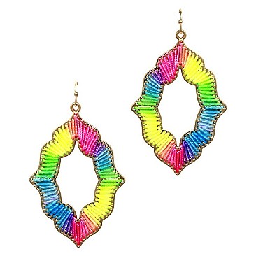 OPEN-CUT NEON THREAD EARRING
