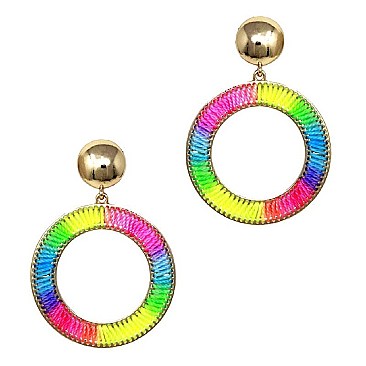 ROUND NEON THREAD BOHO EARRING