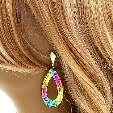 NEON TEARDROP THREAD BOHO EARRING