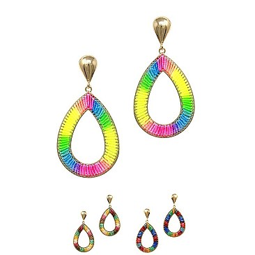 NEON TEARDROP THREAD BOHO EARRING