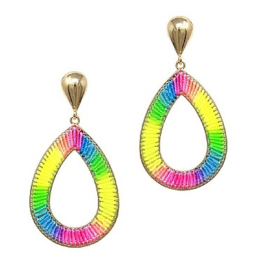 NEON TEARDROP THREAD BOHO EARRING