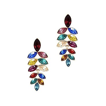 LINKED CHARM RHINESTONE DROP EARRINGS