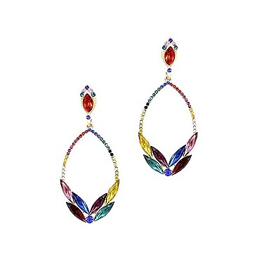 RHINESTONE TEARDROP DANGLE EARRINGS