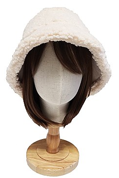 REVERSIBLE SUEDE - SHERPA FASHION Soft Winter Bucket Hat