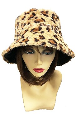 Trendy Leopard Fur Bucket Hat