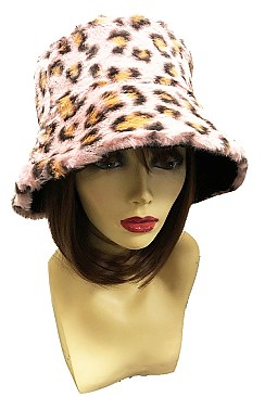 Trendy Leopard Fur Bucket Hat