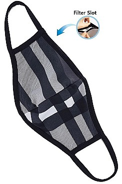 Reusable Checkered Mask with Filter Slot