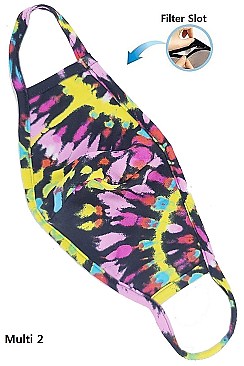 Reusable Tie Dye Mask with Filter Slot