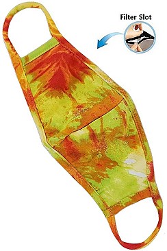 REUSABLE TIE DYE MASK WITH FILTER SLOT