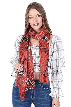 PACK OF 12PCS ASSORTED COLOR FASHION OBLONG SCARVES