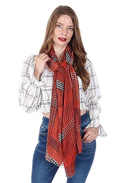 PACK OF 12PCS ASSORTED COLOR FASHION OBLONG SCARVES