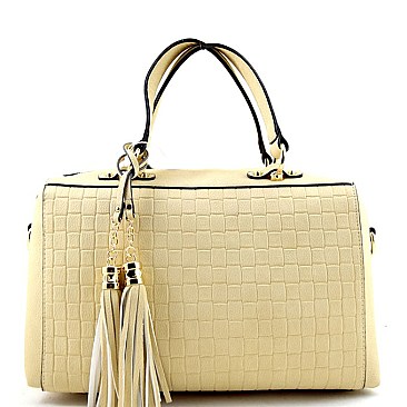 Tassel Accent Boston Doctor Shape Satchel