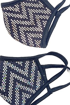 ELEGANT SEQUIN ACCENT WASHABLE MASK