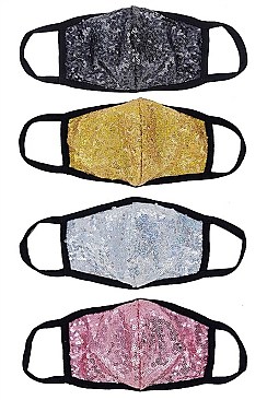 FASHIONABLE PLAIN COLORS SEQUIN ACCENT