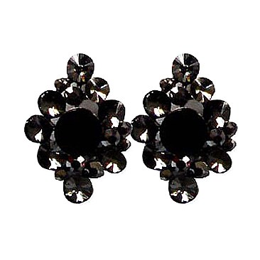 TRENDY DIAMOND SHAPE STONE POST EARRING SLJE2079