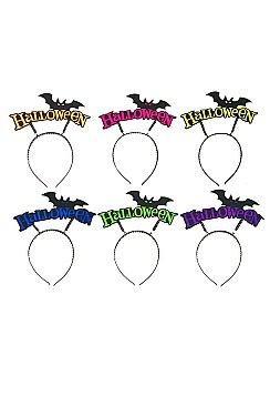 Pack of 12 Seasonal Assorted Color Halloween Headband