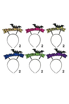 Pack of 12 Seasonal Assorted Color Halloween Headband