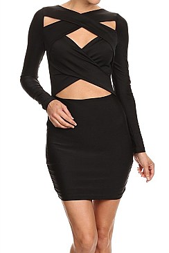 PACK OF 6 PIECES SEXY WRAP AROUND MINI BODY CON DRESS BJBCCD7181