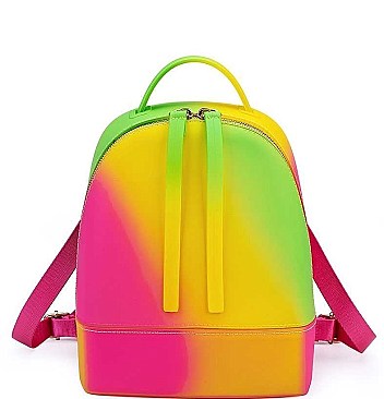 FASHION RAINBOW COLOR TENDER JELLY BACKPACK