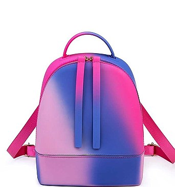 FASHION RAINBOW COLOR TENDER JELLY BACKPACK