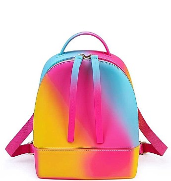 FASHION RAINBOW COLOR TENDER JELLY BACKPACK