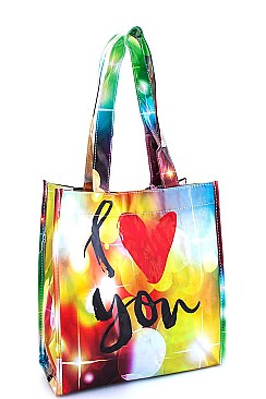 FASHION I LOVE YOU COLORFUL SIMPLE TOTE BAG