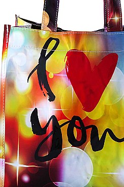 FASHION I LOVE YOU COLORFUL SIMPLE TOTE BAG