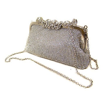 Mesh Rhinestone Evening Bag