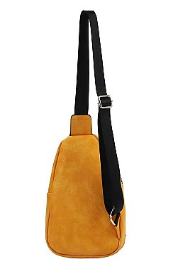 CHIC SMOOTH TEXTURED PU LEATHER 2-ZIP DESIGNER SLING BAG JYJN-0008