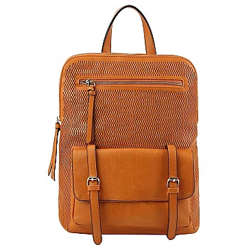 Convertible Perforated Backpack Satchel with Tablet Holder