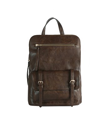 METRO Buckle Flap Pocket Convertible Backpack