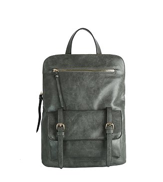 METRO Buckle Flap Pocket Convertible Backpack