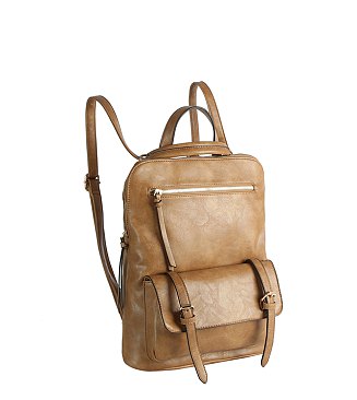 METRO Buckle Flap Pocket Convertible Backpack