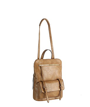 METRO Buckle Flap Pocket Convertible Backpack