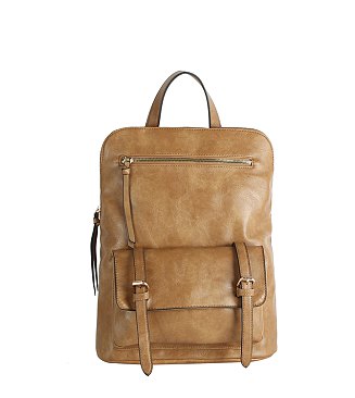 METRO Buckle Flap Pocket Convertible Backpack