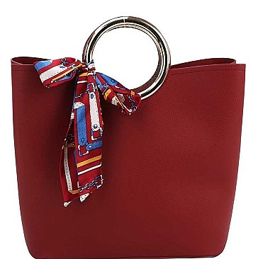 STYLISH SCARF ACCENT TOTE BAG